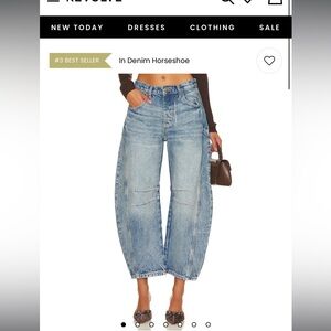 Free People x We The Free Good Luck Mid Rise Barrel in Ultra Light Beam (sz 30)